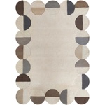 Flair Rugs Сиво-бежов ръчно изработен вълнен килим 120x170 cm Mia Scallop Frame - Flair Rugs (503119380174)