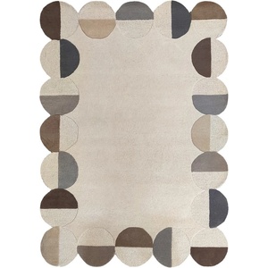 Flair Rugs Сиво-бежов ръчно изработен вълнен килим 120x170 cm Mia Scallop Frame - Flair Rugs (503119380174)