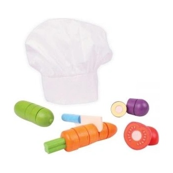 Bigjigs Toys - Дървен готварски комплект - Зеленчуци за рязане (BJ649)