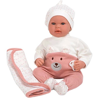 Arias Смееща се кукла-бебе Аrias - Миси с розова пелена, 45 cm (ARI65351)