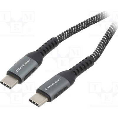 Qoltec 52358 USB 20, USB C vidlice,z obou stran, 1,5m, černo-bílý