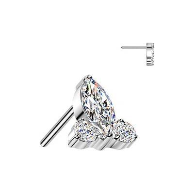 Šperky4U Náhradní ozdobná část k PUSH IN piercingu TITAN - TIT1729