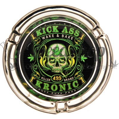 WeedShop Sklenený popolník Cannabis Skull PotHead