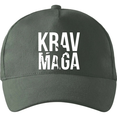 Nápis Krav Maga so zahnutým šiltom a mosaznou sponou Tm. bridlica šedozelená
