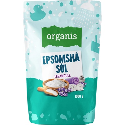 Organis Epsomská soľ Levanduľa soľ do kúpeľa 1000 g