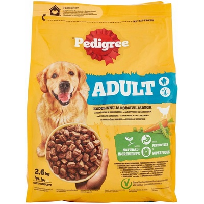 Pedigree Adult Hydinové mäso & zelenina 2,6 kg