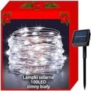 ISO Solárna LED svetelná reťaz 100 LED studená biela