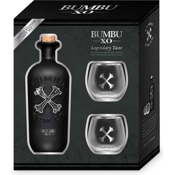 Bumbu XO 40% 0,7 l (dárčekové balenie 2 poháre)