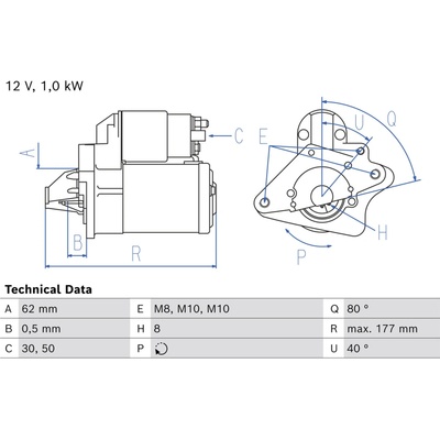 BOSCH Štartér 0 986 028 090