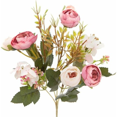 Kytice umělých kamélií růžová 29 cm