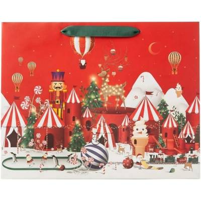 AGB2019706 TAŠKA darč. V26,5x33,5+13cm Winter wonderland Christmas horizontal