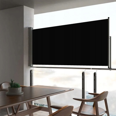 Greatstore Zatahovací boční markýza na terasu 60 x 300 cm černá