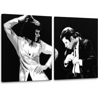 Ručne maľovaný POP Art obraz Pulp Fiction - 100x50 cm