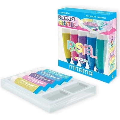 Mitama temperové barvy se třpytkami sada 5 barev