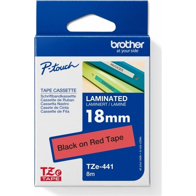 BROTHER TZe441 Páska 18mm BLACK ON RED