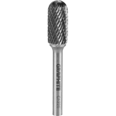Graphite HM fréza na rezanie kovov, typ C (špirálová, zaoblená), 12 x 25 mm, stopka 6 x 45 mm 55H361