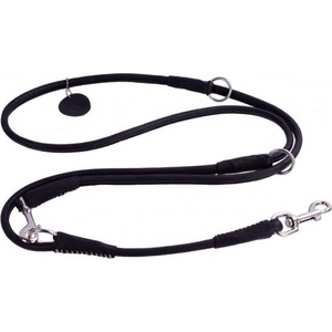 COLLAR Регулируемо кръгло кожено поводи Soft 125 - 183цм, 10мм - черно