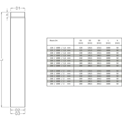 HS Flamingo trubka 180 mm/100cm/1,5 mm HSF25-020