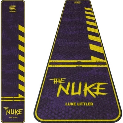 Darts koberec Target Luke Littler The Nuke, fialový so žltým lemom, 60 cm