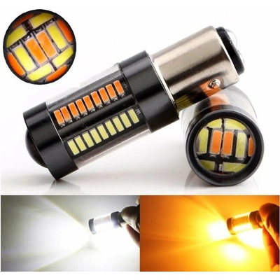 Rabel BAY15D 1157 P21/5W dual color 66 smd 4014 oranžova bila