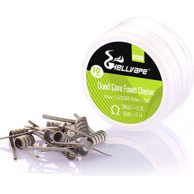 Hellvape předmotané spirálky DL Quad core fused clapton NI80 0,28ohm 10ks