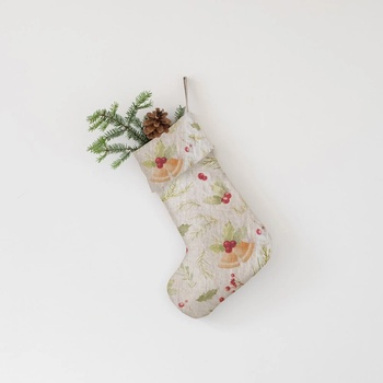 Linen Tales Текстилен Коледен чорап Christmas Print Natural - Linen Tales (LT-CHRSTO-1S-NCHR)