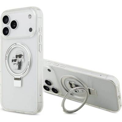 KARL LAGERFELD Magsafe Калъф за iPhone 17 Pro, Karl Lagerfeld Ringstand Karl & Choupette Case, Прозрачен (KLHMP17LHMRSKCH)