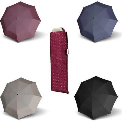 Doppler Mini slim Carbonsteel Bloom dámský plochý skládací deštník béžový