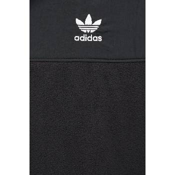 Adidas Поларен суичър adidas Originals Fleece Hoodie в черно с качулка с апликация IZ4802 (IZ4802)