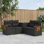 vidaXL Комплект дивани 5 бр. Черно 179 x 179 x 85 см (3447942)