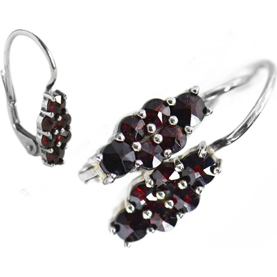 Český granát náušnice stříbrné 130166