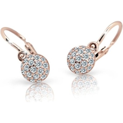 Danfil dětské náušničky z růžového zlata s brilianty zapínání brizura C2150