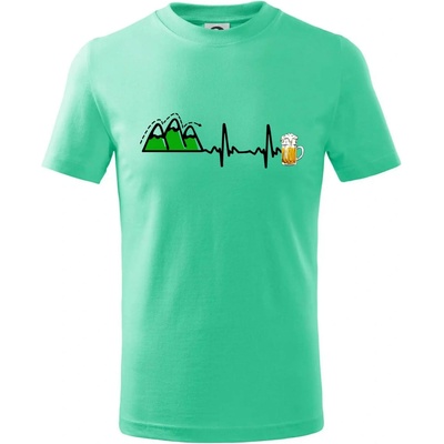 EKG z hôr na pivo tričko detské mätová