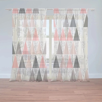 Sablio Záclony Ružovo-šedé ihlany: 2ks 150x250cm