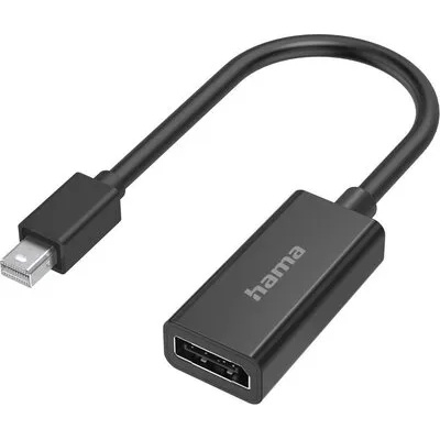 Hama Адаптер HAMA, MiniDisplayPort мъжко - DisplayPort женско, Ultra-HD 4K, Essential, Черен (HAMA-200331)