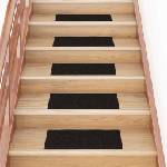 vidaXL Изтривалки за стълби, самозалепващи се, 30 бр. , 60x25 см, тъмнокафяви, правоъгълни (3365710)