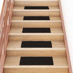 vidaXL Изтривалки за стълби, самозалепващи се, 30 бр. , 60x25 см, тъмнокафяви, правоъгълни (3365710)