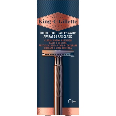 Gillette Самобръсначка Gillette King + ножчета за бръснене 5 бр