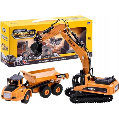 JOKO Sada Kovový bager a kovové nákladné auto s vyklápacou vlečkou