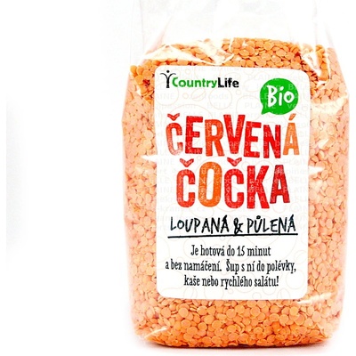 Country Life Šošovica červená polená lúpaná Bio 0,5 kg