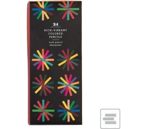 24pc Colored Pencil Set with Sharpener Galison