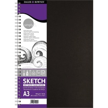 Daler Rowney Simply Sketch Book Skicář Simply A3 100 g Black