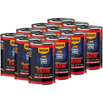 Primal Spirit Dog Iberian Mediterranean Farm 12 x 400 g