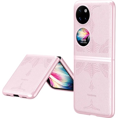 GKK Кожен Калъф за Huawei P50 Pocket, GKK Luxury Case, Розов (5901017212869)