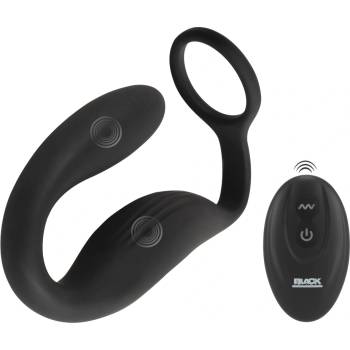 Black Velvets Cock Ring with RC Butt Plug