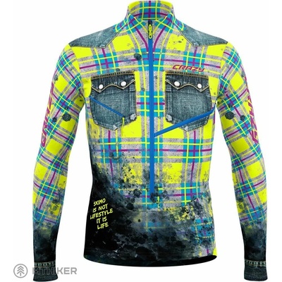 Crazy PULL HUGO mikina print yellow scottish