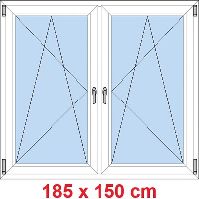Soft Dvoukřídlé plastové okno 185x150 cm OS+OS se sloupkem Bílá