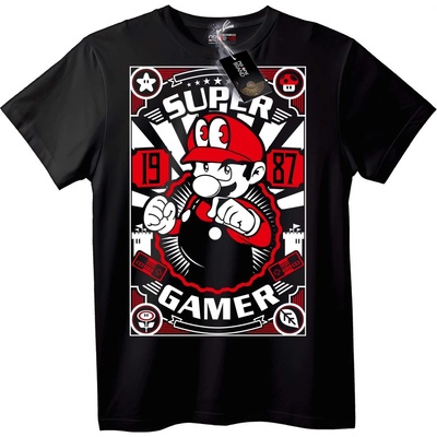 NOONEBRAND Тениска Super Mario Геймър - M, White