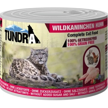 TUNDRA Cat Wild Rabbit Chicken - Премиум консервирана храна за израснали котки, без зърно , с дивеч , заешко и пилешко месо, 2 броя х 200 гр