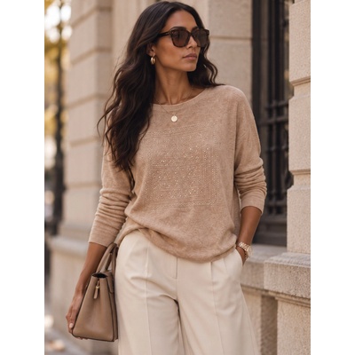 Fashionweek dámska blúzka ležérneho strihu UB-ELBA Camel